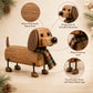 🎄 Wooden Christmas Dachshund Figurine 🐶 Festive Holiday Dog Decor with Scarf