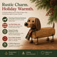 🎄 Wooden Christmas Dachshund Figurine 🐶 Festive Holiday Dog Decor with Scarf