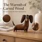 💡Whimsical Wood-Look Dachshund Sculpture