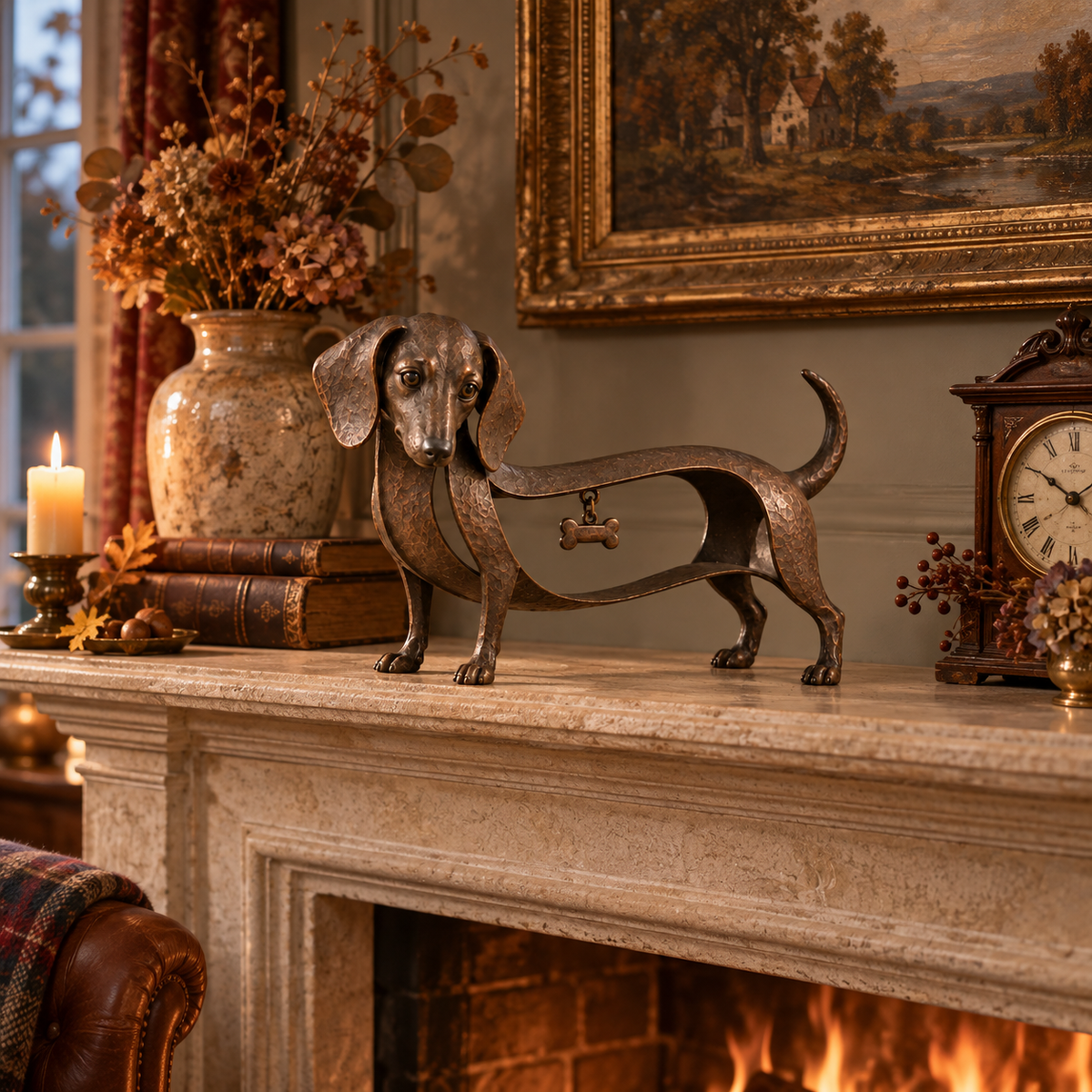 🐾Vintage-style Dachshund Sculpture – A Timeless Classic / Vintage Wrought-Iron Dachshund Ornament
