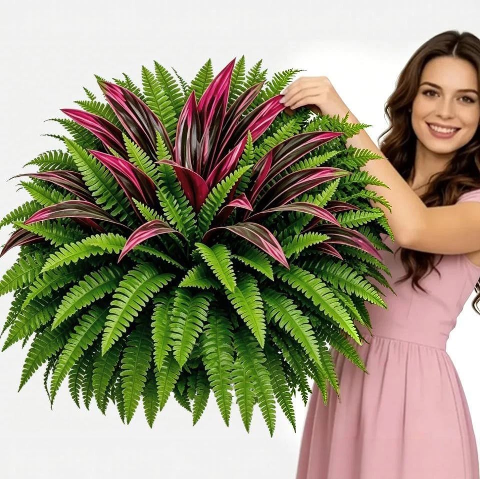 💥 Summer Special 🔥 UV-Resistant Artificial Ferns & Red Dragon Trees – Lush Greenery That Stays Fresh All Year Round!