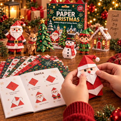 🎄DIY Paper Christmas Craft Kit – 250 Sheets, 5 Festive Themes🌟