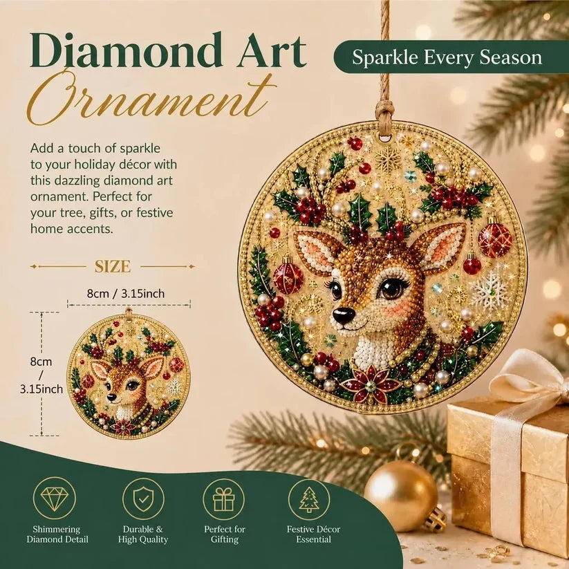 Christmas DIY Diamond Painting Ornaments Kit – Xmas Tree Hanging Craft Decoration