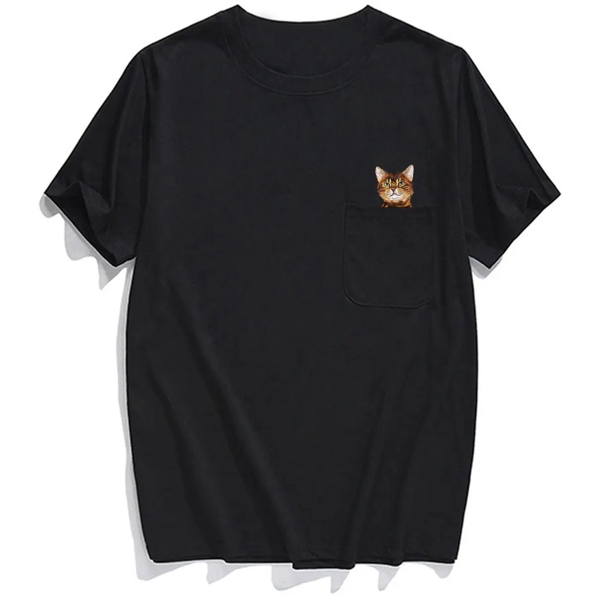 😾🖕Pocket Middle Finger Cat T-Shirt