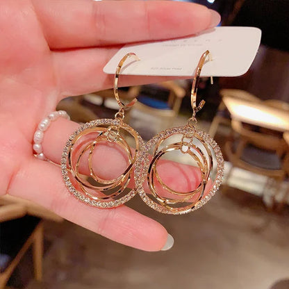 🎄Christmas Promotion-40% OFF🎄Geometric Multi-Layered Circle Flower Earrings