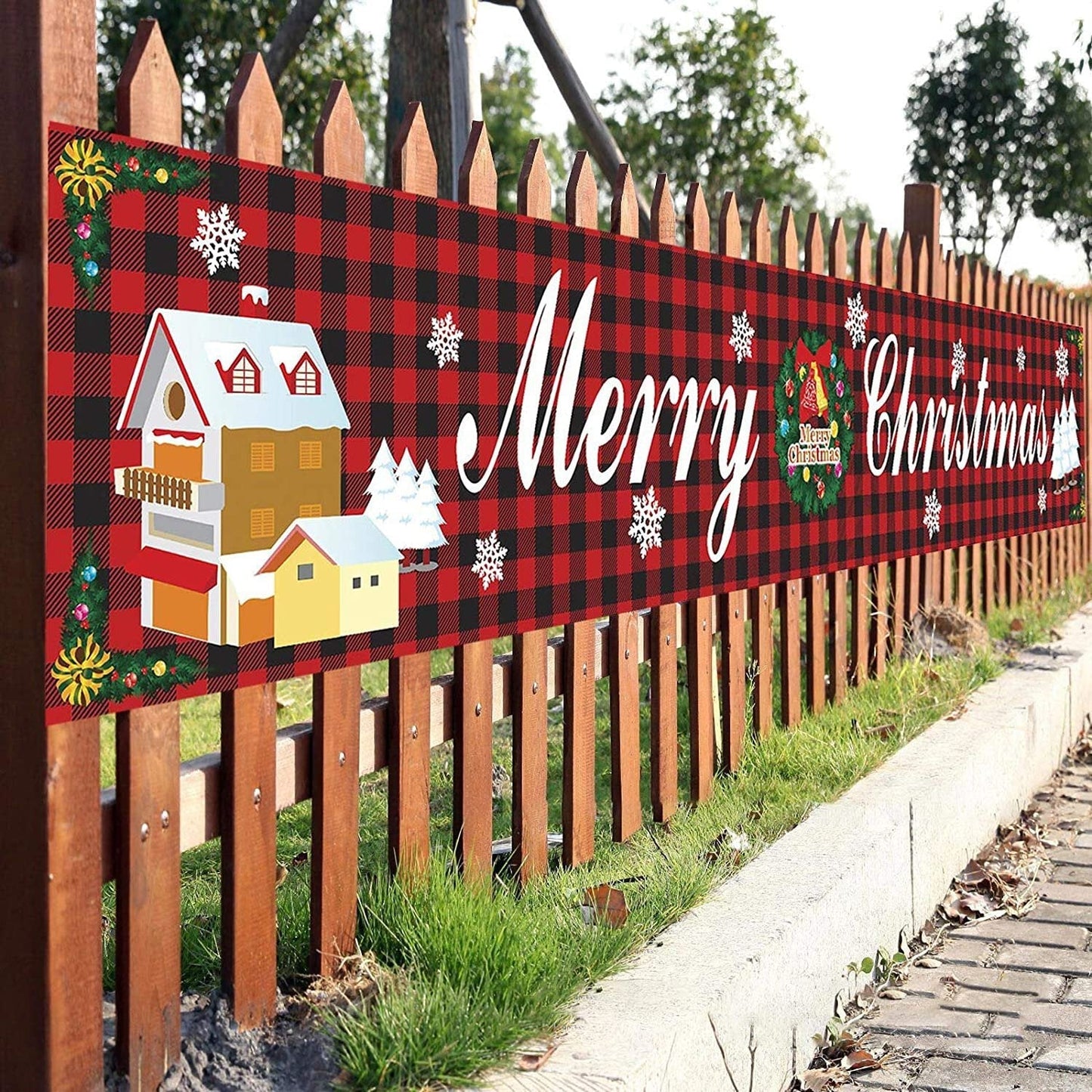 Christmas Outdoor Banner Flag Pulling